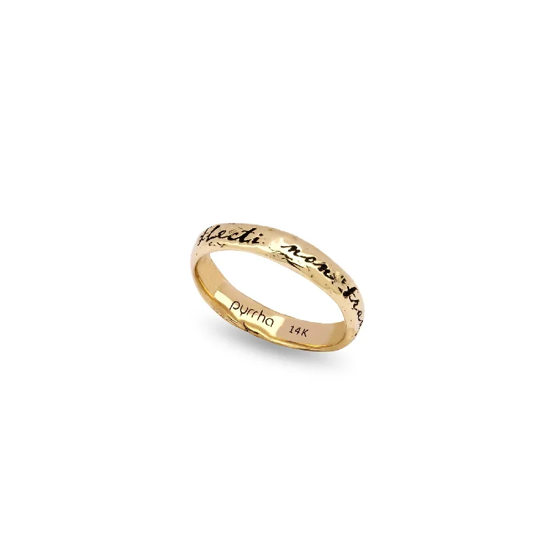 Minimalist Women's Rings with a Single Pearl in 14K Gold - Plated BandsTo Be Bent, Not Broken 14K Gold Poesy Ring Minimalist Women's Rings with a Single Pearl in 14K Gold - Plated BandsTo Be Bent, Not Broken 14K Gold Poesy Ring