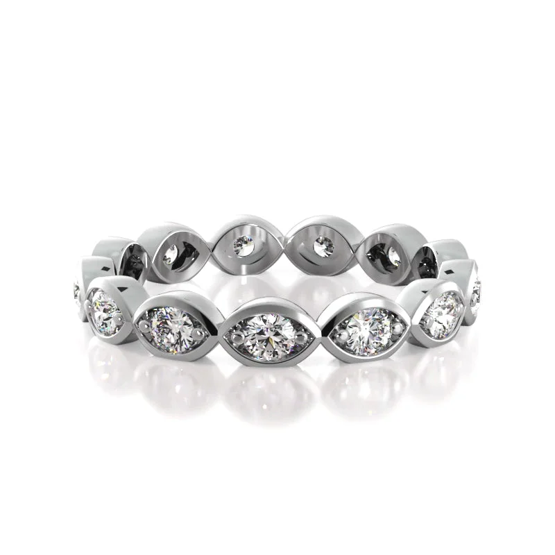 Signature - Design Women's Diamond Rings with a Brand - Specific Pattern and High - Quality Diamonds0.43 ct. Round Diamond Eternity Wedding Band Signature - Design Women's Diamond Rings with a Brand - Specific Pattern and High - Quality Diamonds0.43 ct. Round Diamond Eternity Wedding Band