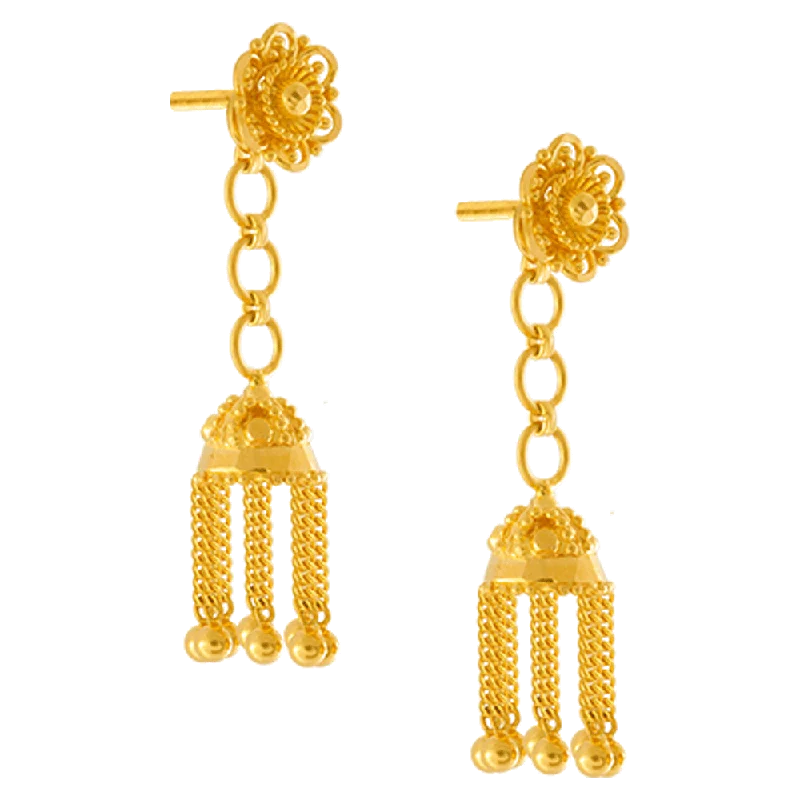 Cluster - Style Women's Diamond Rings with Multiple Small Diamonds Arranged in a Stunning Pattern22KT Yellow Gold Jhumki Earrings For Women