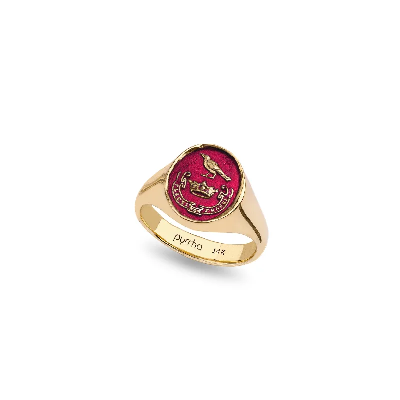 Women's Rings with Birthstones for a Personalized TouchUnbreakable 14K Gold Signet Ring - True Colors Women's Rings with Birthstones for a Personalized TouchUnbreakable 14K Gold Signet Ring - True Colors