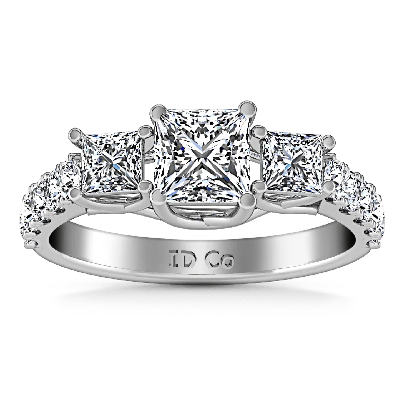 Floral - Patterned Women's Rings in 18K Yellow Gold for a Feminine LookThree Stone Princess Cut Diamond Engagement Ring Enchantment Lattice 14K White Gold Floral - Patterned Women's Rings in 18K Yellow Gold for a Feminine LookThree Stone Princess Cut Diamond Engagement Ring Enchantment Lattice 14K White Gold