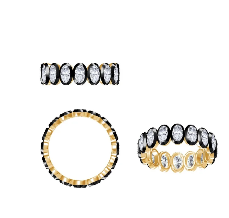 Adjustable Pinky Rings to Fit Different Finger SizesEternity Wedding Band Ring For Women, 5X3MM Oval Shape Moissanite, Two Tone Full Eternity Stackable Promise Ring In 10K Gold Jewelry Adjustable Pinky Rings to Fit Different Finger SizesEternity Wedding Band Ring For Women, 5X3MM Oval Shape Moissanite, Two Tone Full Eternity Stackable Promise Ring In 10K Gold Jewelry