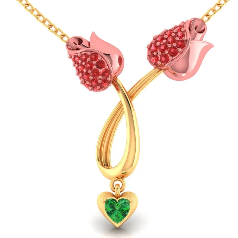 Three - Stone Women's Diamond Rings Symbolizing Past, Present, and Future with Emerald - Cut Diamonds22k Gold Necklace With Stone-studded Double Tulips And A Heart Drop Three - Stone Women's Diamond Rings Symbolizing Past, Present, and Future with Emerald - Cut Diamonds22k Gold Necklace With Stone-studded Double Tulips And A Heart Drop