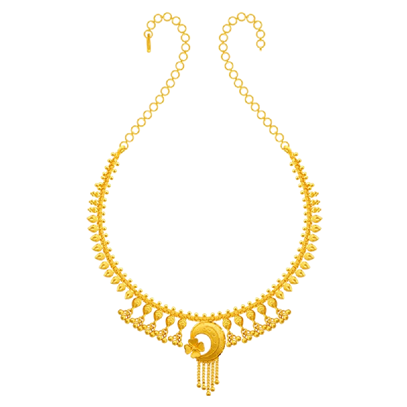 Cathedral - Style Women's Diamond Rings with a Raised Center Setting and Elaborate Metalwork22k Yellow Gold Necklace Cathedral - Style Women's Diamond Rings with a Raised Center Setting and Elaborate Metalwork22k Yellow Gold Necklace