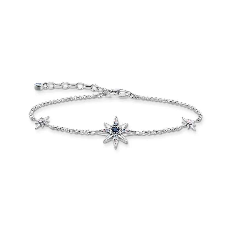 Thomas Sabo Royalty Sterling Silver Coloured Stone Star Bracelet