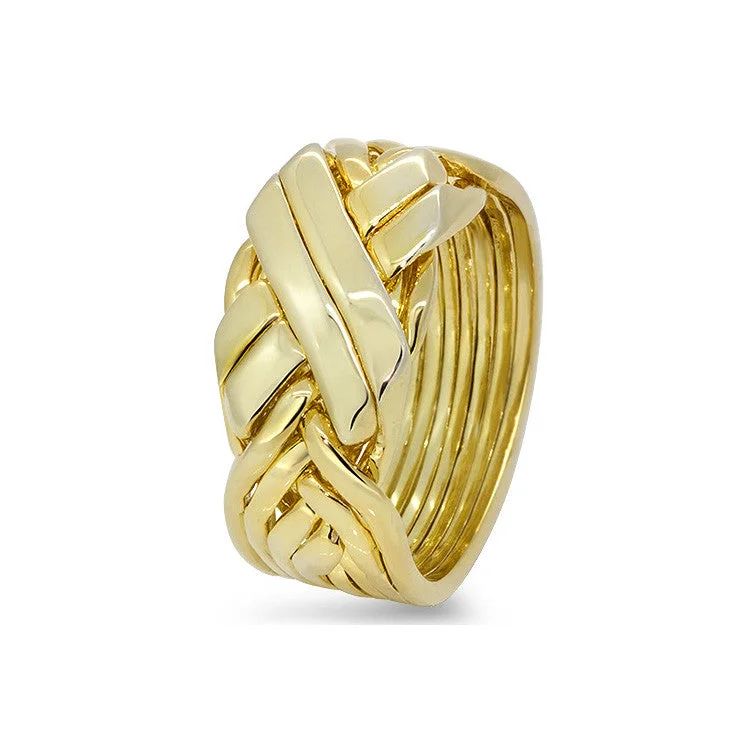 Gold - plated puzzle rings with a floral filigree designMens Gold 8BFX-M