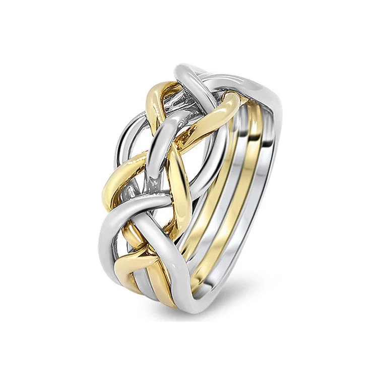 Puzzle rings with a butterfly pattern for a touch of eleganceMens Gold 5D-M