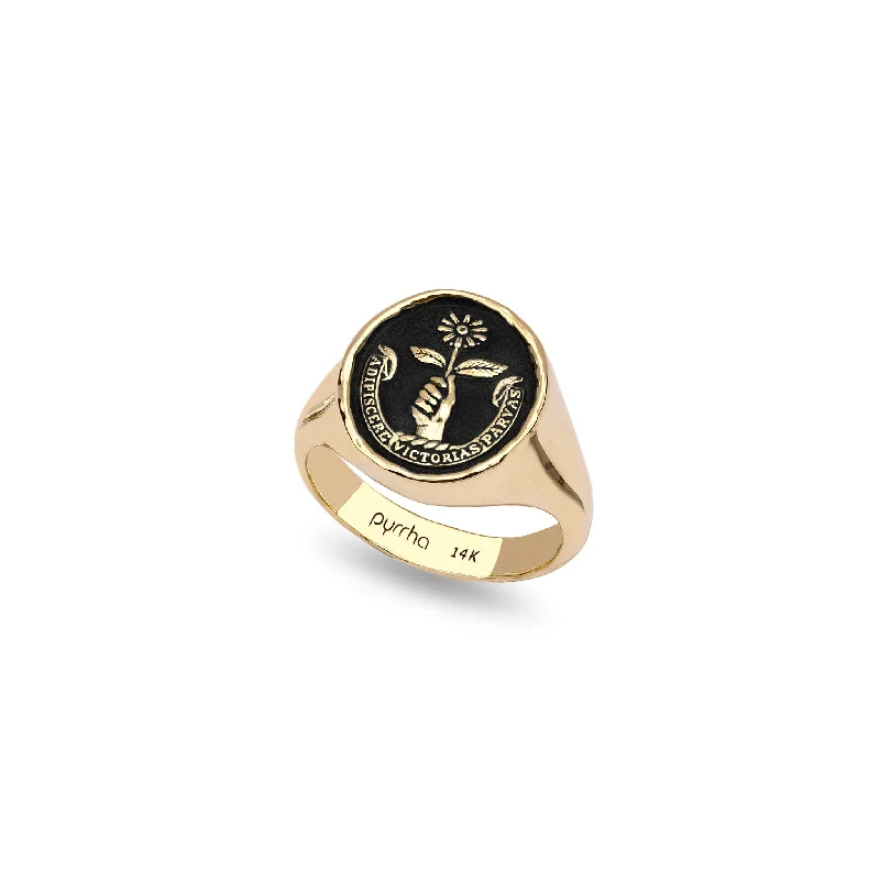 Interlocking Band Women's Rings in White Gold for a Modern DesignTiny Victories 14K Gold Signet Ring Interlocking Band Women's Rings in White Gold for a Modern DesignTiny Victories 14K Gold Signet Ring