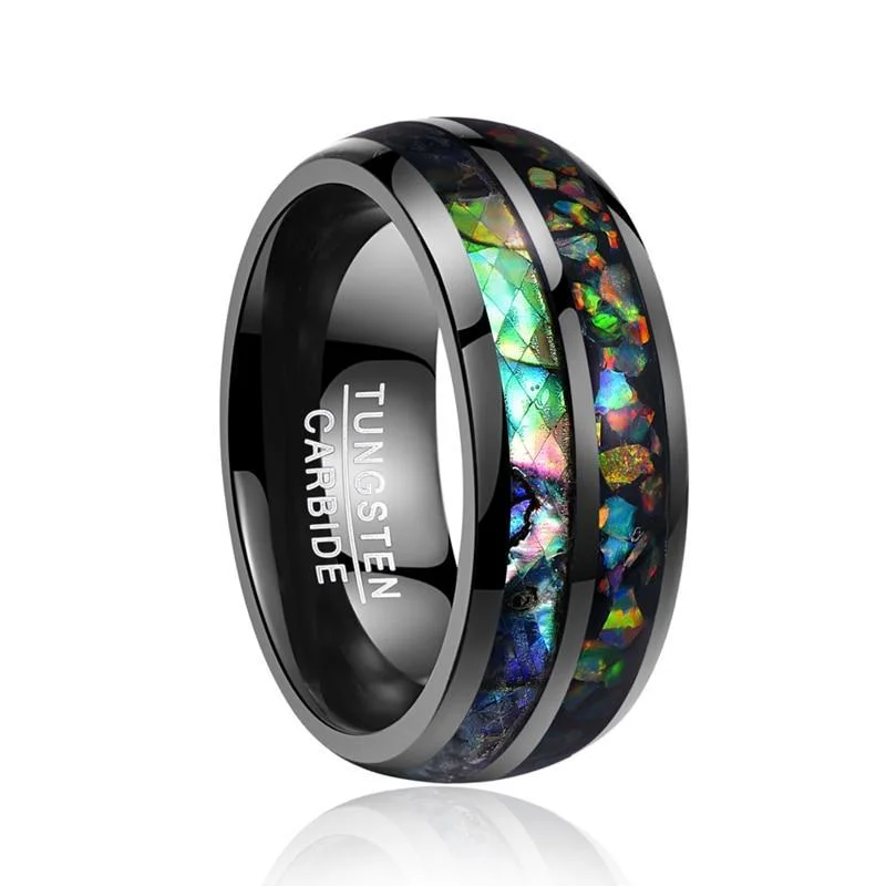 Men's classic silver wedding rings with simple bandsOyster