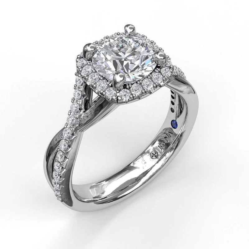 Men's Tourmaline Engagement Rings in 18K Two - Tone Gold with a Floral - Inspired SettingCushion Halo Twist Engagement Ring Men's Tourmaline Engagement Rings in 18K Two - Tone Gold with a Floral - Inspired SettingCushion Halo Twist Engagement Ring