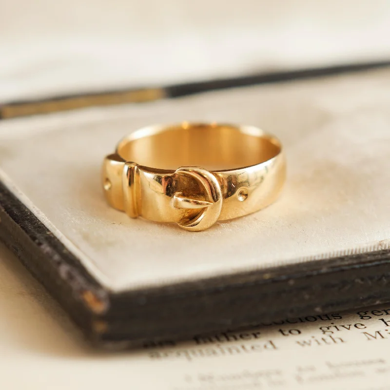 Pinky Rings with a Magnetic Inlay for Magnetic Attraction TricksAntique 18ct Yellow Gold Buckle Ring
