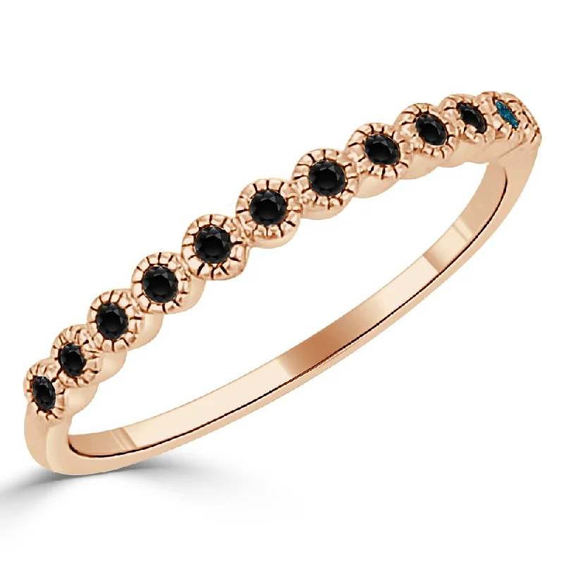 Vintage - Style Women's Diamond Rings with Floral - Engraved Bands and Multiple Diamond AccentsAuriya 10k Gold 1/6ctw Petite Stackable Ultra-thin Black Diamond Ring Vintage - Style Women's Diamond Rings with Floral - Engraved Bands and Multiple Diamond AccentsAuriya 10k Gold 1/6ctw Petite Stackable Ultra-thin Black Diamond Ring