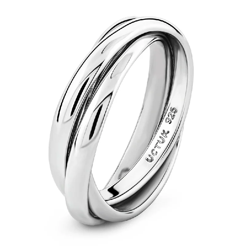 Puzzle rings with a Celtic cross for religious significanceSterling Silver 3 Band Rolling Ring - RR1 Puzzle rings with a Celtic cross for religious significanceSterling Silver 3 Band Rolling Ring - RR1