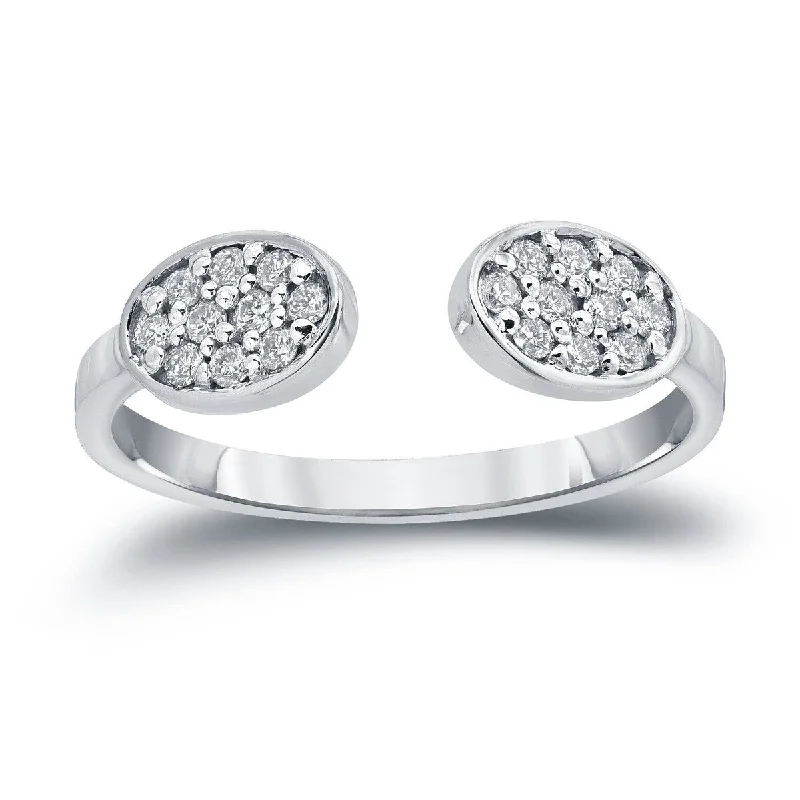 Channel - Set Women's Diamond Rings with Diamonds Securely Held in a Metal Groove for DurabilityAuriya 14k Gold Stackable Oval Open Diamond Ring 1/5ct TW Channel - Set Women's Diamond Rings with Diamonds Securely Held in a Metal Groove for DurabilityAuriya 14k Gold Stackable Oval Open Diamond Ring 1/5ct TW