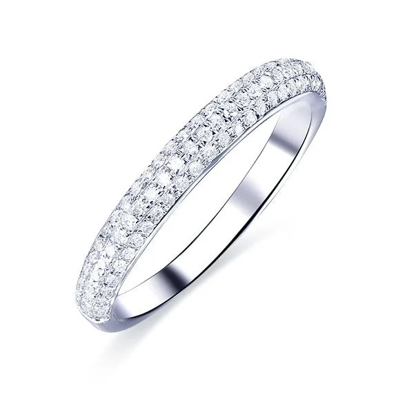 Anniversary rings with a diamond - and - zircon combination.3CT Triple Row Diamond Half Eternity Wedding Band Anniversary rings with a diamond - and - zircon combination.3CT Triple Row Diamond Half Eternity Wedding Band