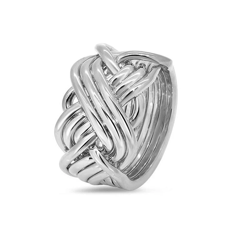 Puzzle rings with a tribal pattern for a cultural touchMens Platinum 8T3-M
