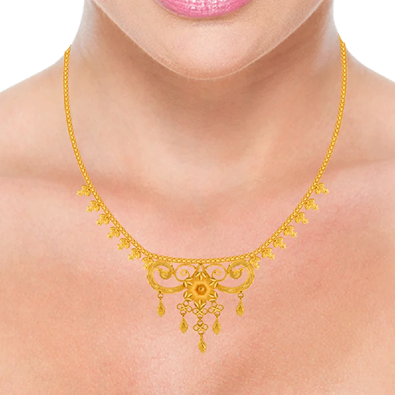Women's Diamond Rings with Side - Stone Pave Setting for a Sparkling and Continuous Shine22k Yellow Gold Necklace Women's Diamond Rings with Side - Stone Pave Setting for a Sparkling and Continuous Shine22k Yellow Gold Necklace