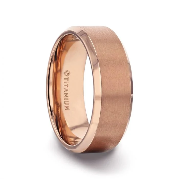Men's adjustable - size rings for a perfect fitGLORY Rose Gold Plated Brushed Finish Center Titanium Men's adjustable - size rings for a perfect fitGLORY Rose Gold Plated Brushed Finish Center Titanium