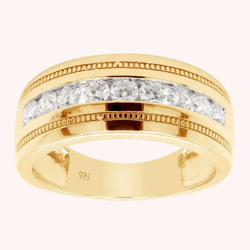 Pinky Rings with a Frosted - Glass - Like CoatingMilgrain Wedding Band Ring For Men & Women