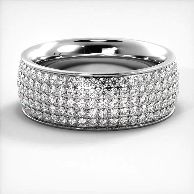 Vintage - Style Women's Diamond Rings with Floral - Engraved Bands and Multiple Diamond Accents1.96 ct. Round Diamond Eternity Wedding Band Vintage - Style Women's Diamond Rings with Floral - Engraved Bands and Multiple Diamond Accents1.96 ct. Round Diamond Eternity Wedding Band
