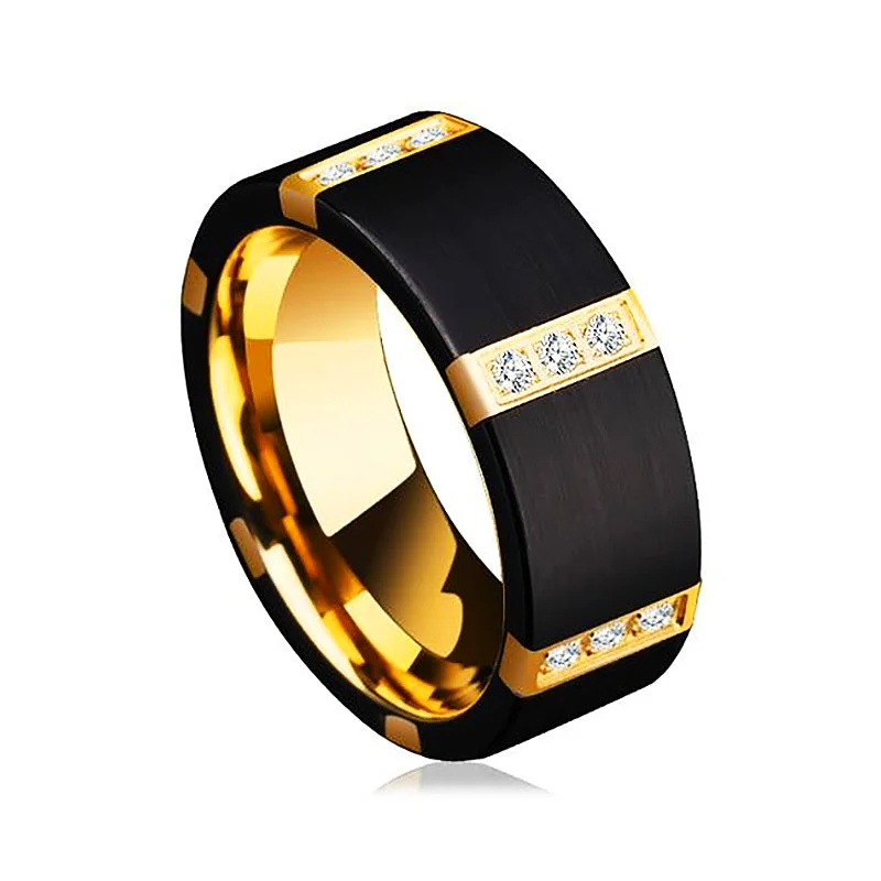 Men's stainless - steel promise rings with a matte finishConrad