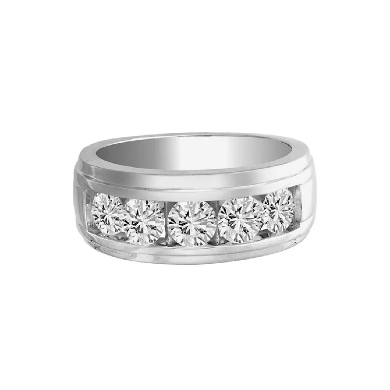 Women's Diamond Rings with Side - Stone Pave Setting for a Sparkling and Continuous Shine14K 2.00ctw Mens Five Stone Diamond Ring Women's Diamond Rings with Side - Stone Pave Setting for a Sparkling and Continuous Shine14K 2.00ctw Mens Five Stone Diamond Ring