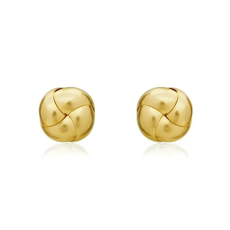 9ct Yellow Gold 7.5mm Looped Knot Stud Earrings