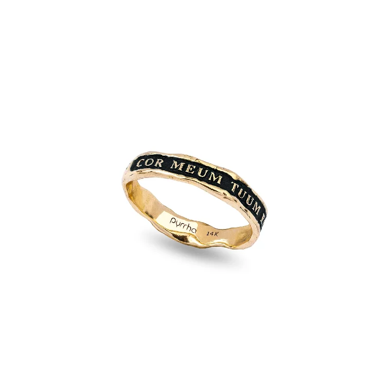 Women's Rings with Hidden Compartments for Secret KeepsakesMy Heart Is Yours Narrow 14K Gold Textured Band Ring Women's Rings with Hidden Compartments for Secret KeepsakesMy Heart Is Yours Narrow 14K Gold Textured Band Ring
