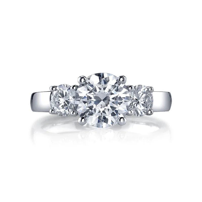Men's Aquamarine Engagement Rings in 9K Gold with a Bezel - Set StoneThree-Stone Diamond Engagement Ring