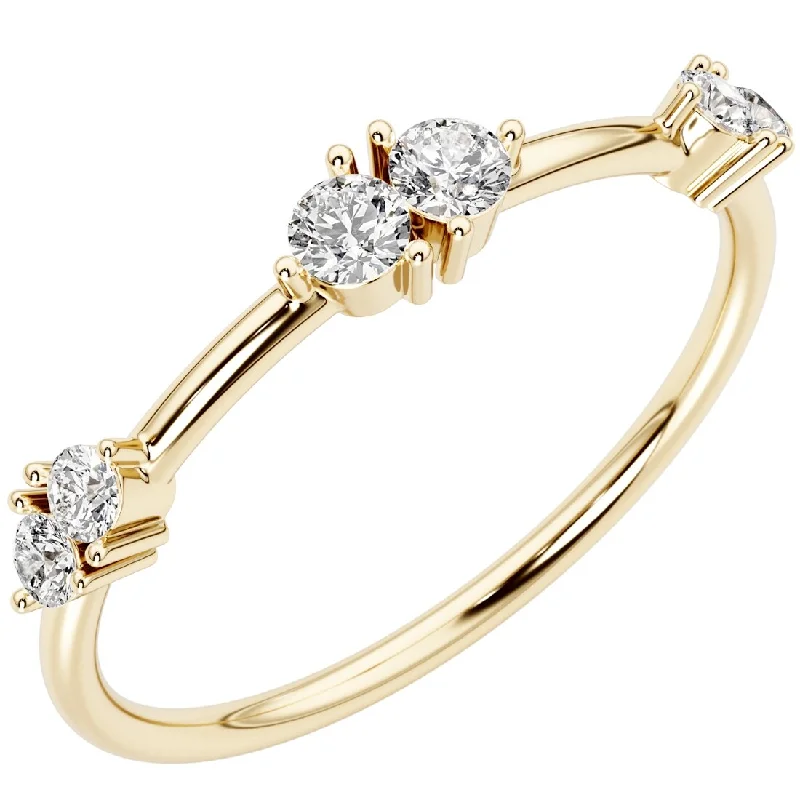 Cluster - Style Women's Diamond Rings with Multiple Small Diamonds Arranged in a Stunning Pattern14k Gold Plated Sterling Silver Lab Diamond 0.25 ct Stacking Ring Band Cluster - Style Women's Diamond Rings with Multiple Small Diamonds Arranged in a Stunning Pattern14k Gold Plated Sterling Silver Lab Diamond 0.25 ct Stacking Ring Band