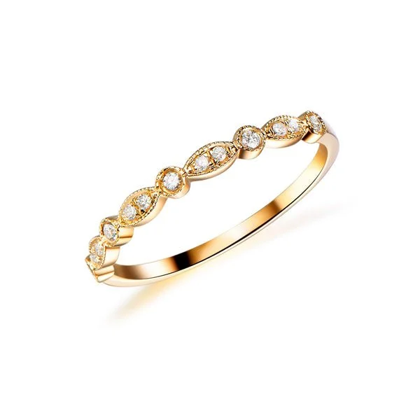 Three - stone anniversary rings representing past, present, and futureArt Deco Diamond Wedding Band 14K Yellow Gold Three - stone anniversary rings representing past, present, and futureArt Deco Diamond Wedding Band 14K Yellow Gold