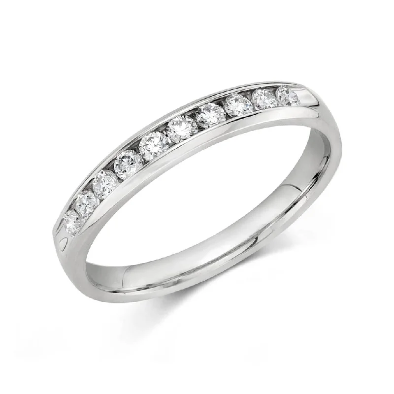 Marquise - Cut Women's Diamond Rings in Palladium for a Unique and Elongated Shape14K White Gold Channel Set Diamond Band Marquise - Cut Women's Diamond Rings in Palladium for a Unique and Elongated Shape14K White Gold Channel Set Diamond Band