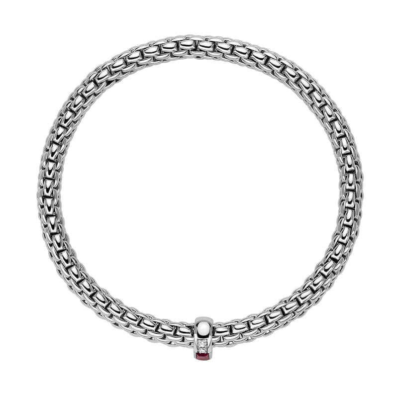 Fope Vendome 18ct White Gold Ruby Diamond Bracelet