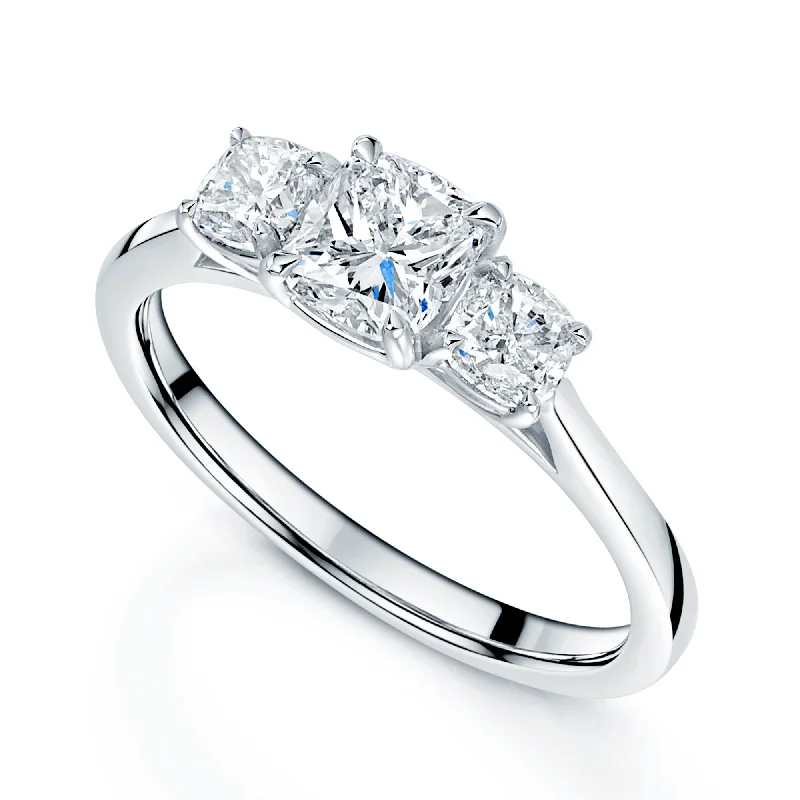 Men's Diamond Engagement Rings with Platinum Band and Halo Setting for a Luxury ProposalPlatinum Set Cushion Cut GIA Diamond Three Stone Ring Men's Diamond Engagement Rings with Platinum Band and Halo Setting for a Luxury ProposalPlatinum Set Cushion Cut GIA Diamond Three Stone Ring