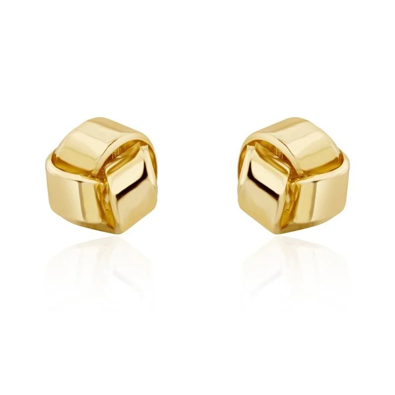 9ct Yellow Gold 9.5mm Looped Knot Stud Earrings