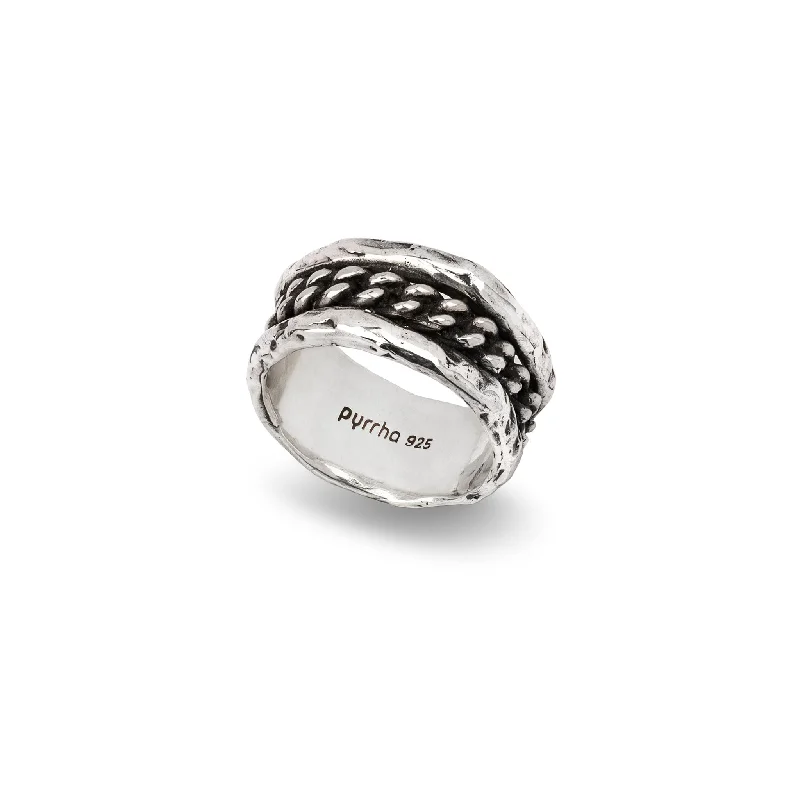 Women's Rings with Hidden Compartments for Secret KeepsakesTriple Band with Chain Ring