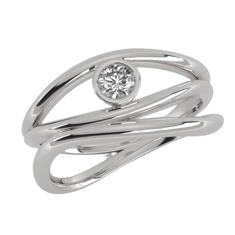 Adjustable Women's Diamond Rings with a Flexible Band for a Comfortable and Custom FitEthically Sourced Platinum Organic Wave Lab Grown Diamond Ring Adjustable Women's Diamond Rings with a Flexible Band for a Comfortable and Custom FitEthically Sourced Platinum Organic Wave Lab Grown Diamond Ring