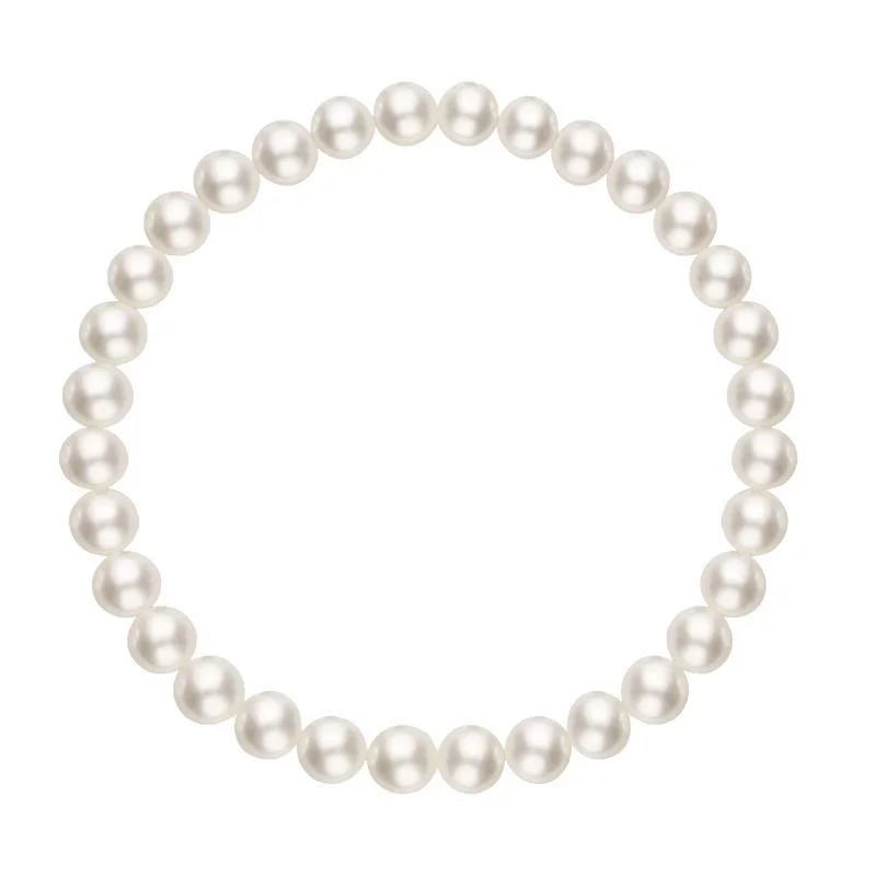 6-6.5mm White Pearl Stretch Bracelet