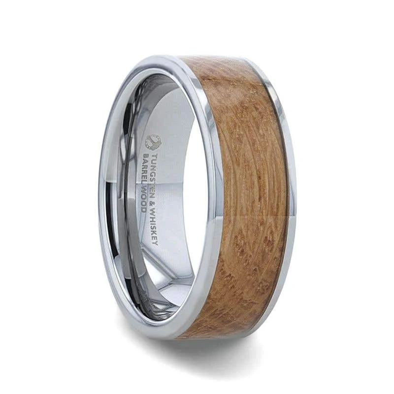 Men's waterproof rings for water - based activitiesThorsten MALT Whiskey Barrel Wood Inlaid Tungsten Men's Wedding Band With Flat Polished Edges Made From Genuine Whiskey Barrels - 8mm Men's waterproof rings for water - based activitiesThorsten MALT Whiskey Barrel Wood Inlaid Tungsten Men's Wedding Band With Flat Polished Edges Made From Genuine Whiskey Barrels - 8mm