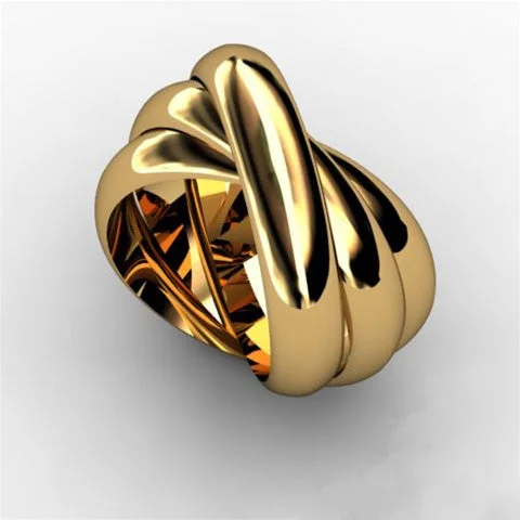 Puzzle rings with a geometric pattern for a modern aesthetic14K Solid YELLOW Gold THICK Rolling Ring - 3B3YTHICK Puzzle rings with a geometric pattern for a modern aesthetic14K Solid YELLOW Gold THICK Rolling Ring - 3B3YTHICK