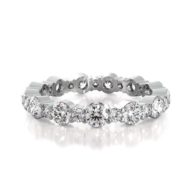 Vintage - Style Women's Diamond Rings with Floral - Engraved Bands and Multiple Diamond Accents1.65 ct. Round Diamond Eternity Wedding Band Vintage - Style Women's Diamond Rings with Floral - Engraved Bands and Multiple Diamond Accents1.65 ct. Round Diamond Eternity Wedding Band