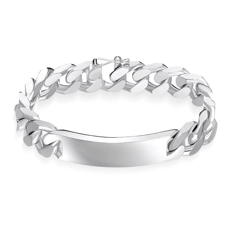Sterling Silver Heavy Identity Bracelet