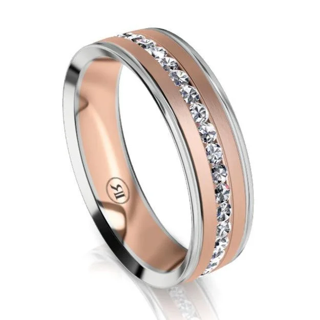 Cushion - Cut Women's Diamond Rings in Platinum with a Soft and Romantic AppearanceThe Edison Two Tone White Gold Edge Diamond Mens Wedding Ring Cushion - Cut Women's Diamond Rings in Platinum with a Soft and Romantic AppearanceThe Edison Two Tone White Gold Edge Diamond Mens Wedding Ring