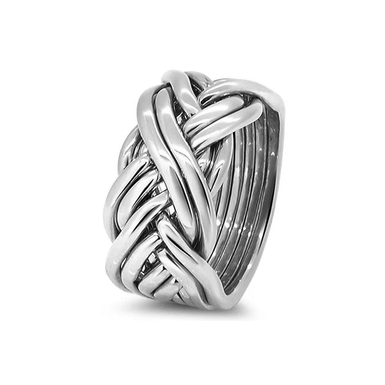 Puzzle rings with a horseshoe design for good luckMens Platinum 8CW-M