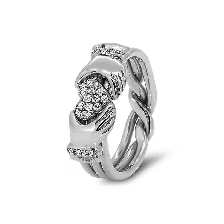 Puzzle rings with a seahorse motif for uniqueness and graceUNISEX CLADDAGH PLAT DIAMOND 3JOL-U Puzzle rings with a seahorse motif for uniqueness and graceUNISEX CLADDAGH PLAT DIAMOND 3JOL-U