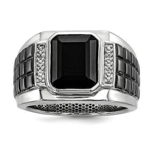 Men's gold signet rings with engraved initialsSterling Silver Diamond & Onyx Square Black Rhodium Plated Men's Ring Men's gold signet rings with engraved initialsSterling Silver Diamond & Onyx Square Black Rhodium Plated Men's Ring