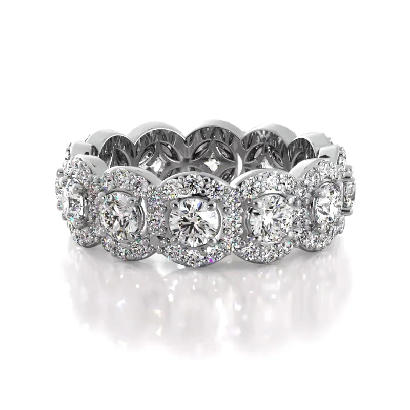 Women's Diamond Rings with Sapphire Accents in Blue for a Colorful and Sophisticated Touch2.56 ct. Round Diamond Eternity Wedding Band Women's Diamond Rings with Sapphire Accents in Blue for a Colorful and Sophisticated Touch2.56 ct. Round Diamond Eternity Wedding Band