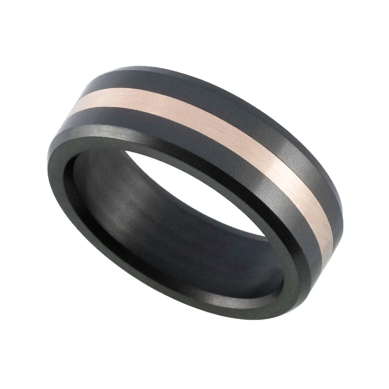 Cluster - Style Women's Diamond Rings with Multiple Small Diamonds Arranged in a Stunning PatternElysium Ares Satin Finish with Rose Gold Inlay Black Diamond Wedding Ring Cluster - Style Women's Diamond Rings with Multiple Small Diamonds Arranged in a Stunning PatternElysium Ares Satin Finish with Rose Gold Inlay Black Diamond Wedding Ring