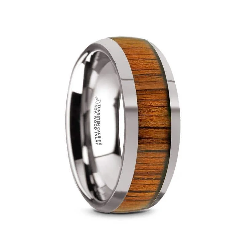 Men's infinity - symbol rings for a romantic meaningThorsten KAMEHA Tungsten Domed Profile Polished Finish Men’s Wedding Ring with Koa Wood Inlay - 8mm Men's infinity - symbol rings for a romantic meaningThorsten KAMEHA Tungsten Domed Profile Polished Finish Men’s Wedding Ring with Koa Wood Inlay - 8mm