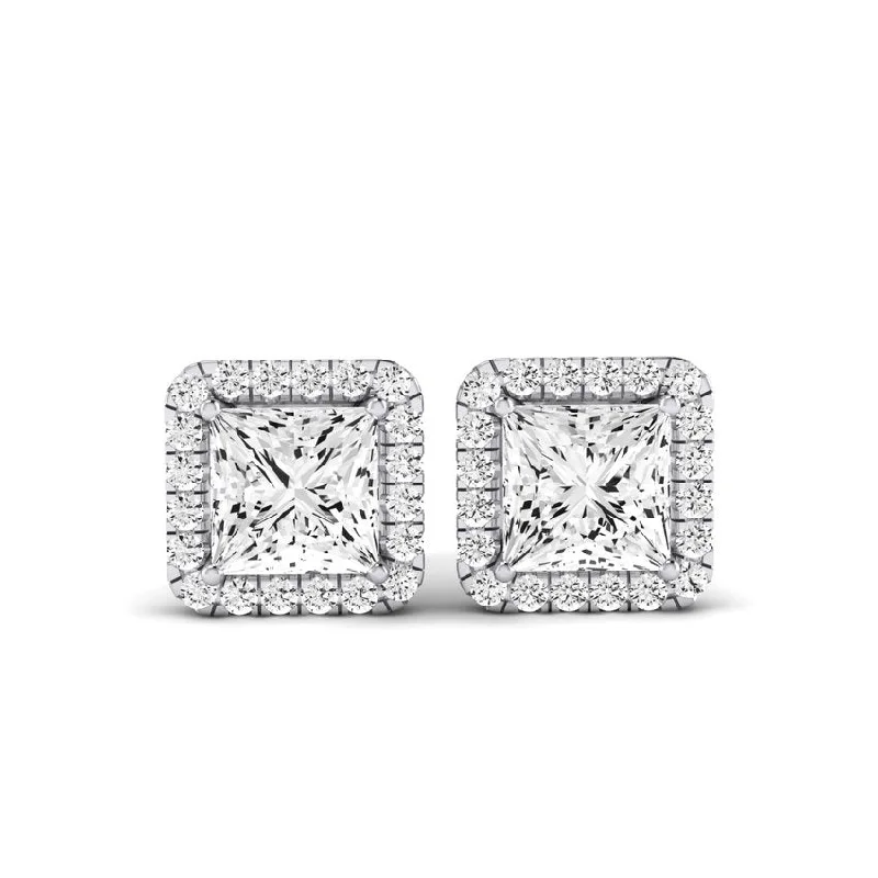 Signature - Design Women's Diamond Rings with a Brand - Specific Pattern and High - Quality DiamondsMeadow Princess Cut Lab Diamond Halo Stud Earrings Signature - Design Women's Diamond Rings with a Brand - Specific Pattern and High - Quality DiamondsMeadow Princess Cut Lab Diamond Halo Stud Earrings
